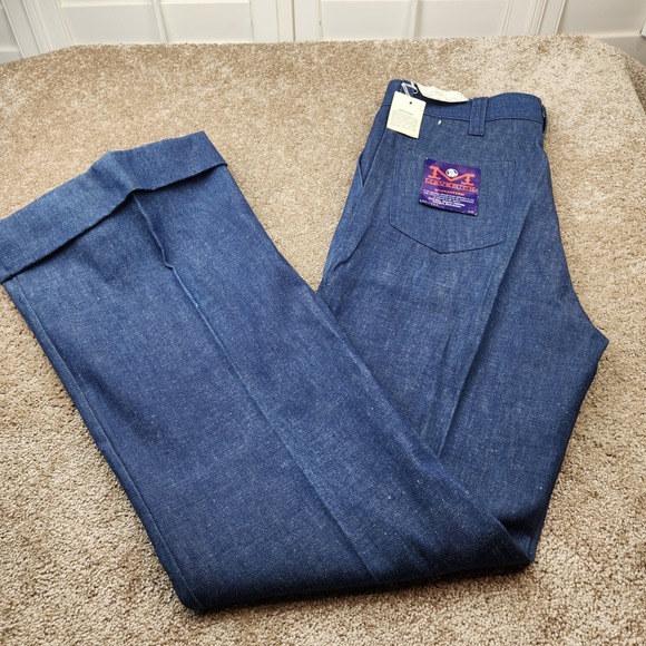Maverick Blue Bell Denim - Maverick Blue Bell Vintage Flare Leg Denim Jeans Dark Wash Deadstock USA 34x34